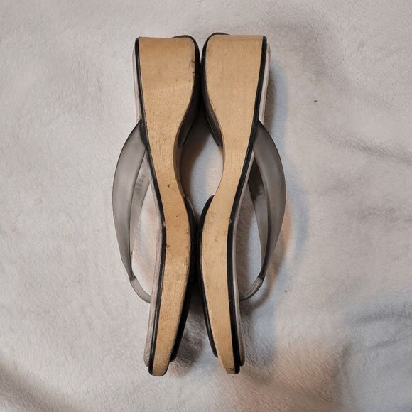 MIA wood platform flip flop sandals size 8 Y2k 2000s Bratz - Picture 6 of 9